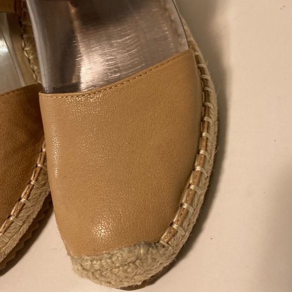 Eileen Fisher Cream Leather Ankle Fabric Strap Espadrille Wedges size 6 - Picture 14 of 16